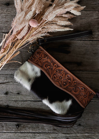 janie_cowhide_clutch_brown_tooled_leather_and_white_fringe_western_purse_mack_and_co_designs_australia