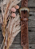 the_buckle_tooled_leather_bag_strap_brown_american_darling_western_floral_flower_mack_and_co_designs_australia