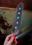 Turquoise Hat Feather