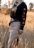 black_aztec_tan_brown_buffalo_sweater_cowgirl_western_cotton_rye_outfitters_america_mack_and_co_designs_australia