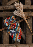 rodeo_western_fashion_aztec_silk_satin_teal_handmade_handcrafted_concho_scarfslide_slide_wildrag_wild_rag_neck_scarf_tie_necktie_floral_scarves_bucking_bronco_campdraft_barrel_racing_racer_linen_cutting_gingham_paisley_cowgirl_mack_and_co_designs_australia