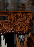 connie_tan_tooled_leather_saddle_blanket_saddleblanket_buckle_american_darling_turquoise_black_grey_western_cowgirl_handbag_rodeo_bag_fringe_mack_and_co_designs_australia