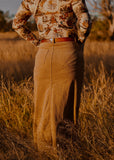 westerly_corduroy_skirt_camel_western_cowgirl_mack_and_co_designs_australia