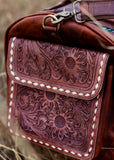 lorraine_saddle_blanket_antique_tooled_leather_buckstitch_overnight_travel_bag_american_darling_western_mack_and_co_designs_australia