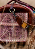 lorraine_saddle_blanket_antique_tooled_leather_buckstitch_overnight_travel_bag_american_darling_western_mack_and_co_designs_australia