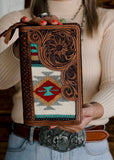 alvaro_organiser_wallet_tooled_leather_saddle_blanket_western_american_darling_bags_wristlet_clutch_crossbody_mack_and_co_designs_australia