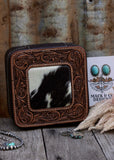 Addilyn Cowhide Jewellery Case in Chocolate Tooled Leather