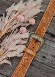 the_buckle_tooled_leather_bag_strap_tan_american_darling_western_floral_flower_mack_and_co_designs_australia