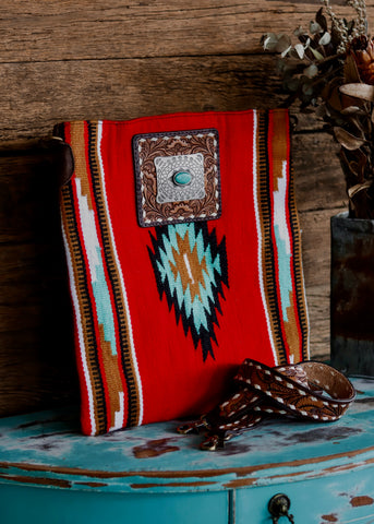 riana_tooled_leather_saddle_blanket_red_turquoise_buckle_buck_stitch_handbag_crossbody_rodeo_western_american_darling_bags_cowgirl_rodeo_mack_and_co_designs_australia