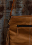 Reagan Cowhide Bag in Tan Tooled Leather