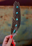 Turquoise Hat Feather