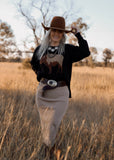 black_aztec_tan_brown_buffalo_sweater_cowgirl_western_cotton_rye_outfitters_america_mack_and_co_designs_australia