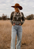 olive_longhorn_sweater_cowgirl_western_cotton_rye_outfitters_america_mack_and_co_designs_australia