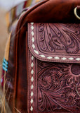 lorraine_saddle_blanket_antique_tooled_leather_buckstitch_overnight_travel_bag_american_darling_western_mack_and_co_designs_australia